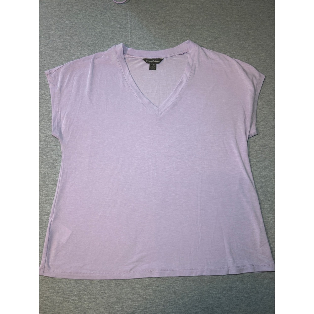Tommy Bahama Lavender V Neck Cap Sleeve Relaxed Fit T Shirt Top Womens S P